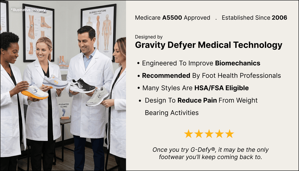 Medical professionals fitting G-Defy shoes