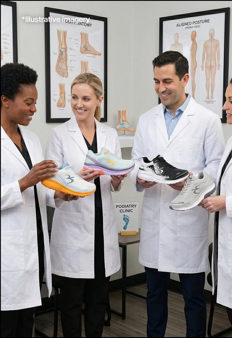 Medical professionals fitting G-Defy shoes