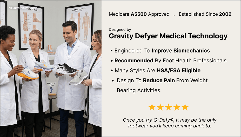 Medical professionals fitting G-Defy shoes