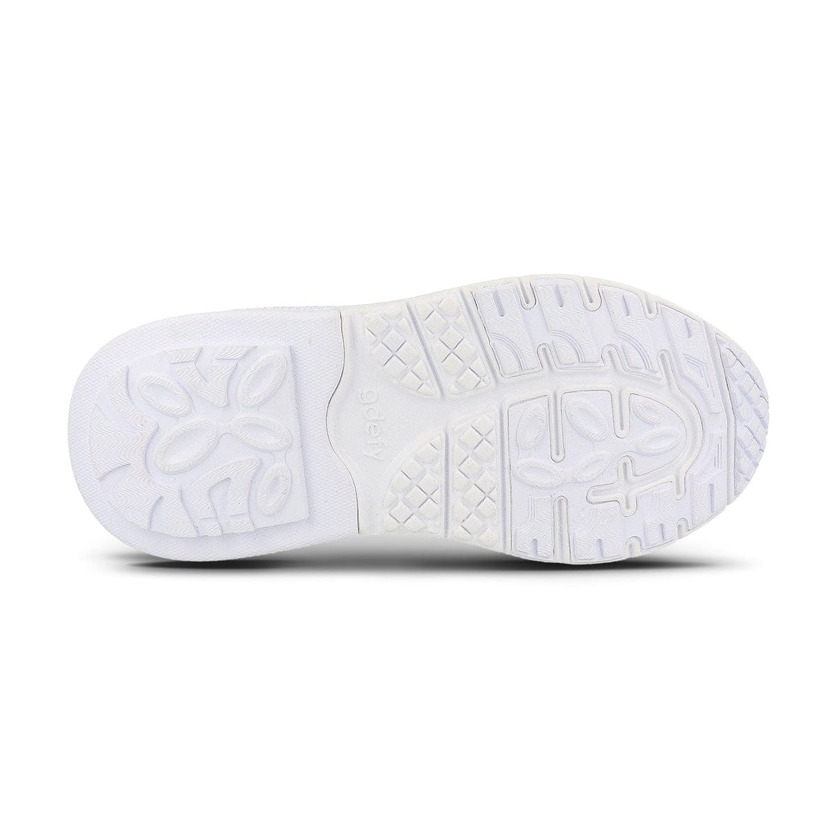 Official product photo of the white outsole on GDEFY's Women’s MightyWalk Ombre Slip-On